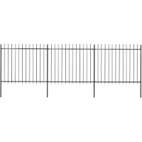 vidaXL Tuinhek met speerpunt staal 504x150 cm zwart