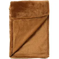 Dutch decor - CHARLIE - Plaid 200x220 cm - extra grote fleece deken - effen kleur - Tobacco Brown - bruin