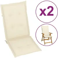 vidaXL Tuinstoelkussens 6 st hoge rug 120x50x3 cm stof crèmekleurig