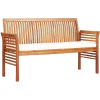 vidaXL Tuinbank 3-zits met kussen 150 cm massief acaciahout