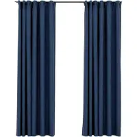 vidaXL Gordijnen linnen-look verduisterend haken 2 st 140x245 cm blauw
