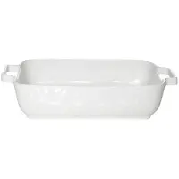 Cosy & Trendy Witte ovenschaal/braadsledes van porselein 24 x 19 cm - Ovenschalen