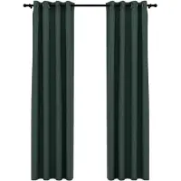 vidaXL Gordijnen linnen-look verduisterend ogen 2 st 140x245 cm groen