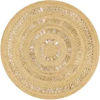vidaXL Vloerkleed handgemaakt 120 cm gevlochten jute