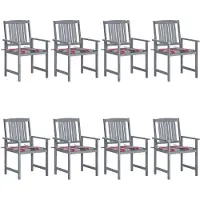 vidaXL Tuinstoelen 8 st met kussens massief acaciahout grijs