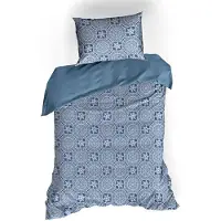 De Witte Lietaer Dekbedovertrek Henna Blue Horizon Satijn-140 x 200 / 220 cm | 1-Persoons