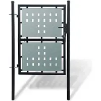 vidaXL Zwarte enkele deur schuttingpoort 100x200 cm