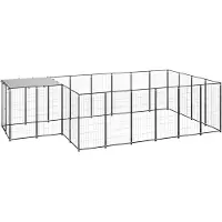 vidaXL Hondenkennel 8,47 m² staal zwart