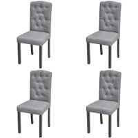 vidaXL Eetkamerstoelen gecapitonneerd stof grijs 4 st online kopen