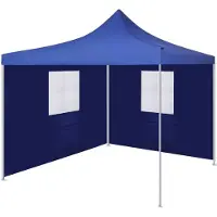 vidaXL Vouwtent met 2 wanden 3x3 m blauw