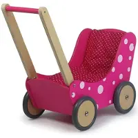 Simply For Kids Houten Poppenwagen Stippeltje Roze