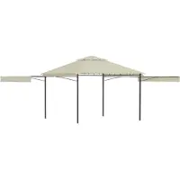 vidaXL Prieel met uitschuifbare daken 180 g/m² 3x3x2,75 m crème