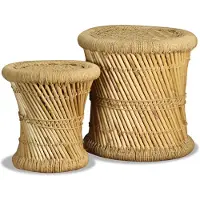 vidaXL Krukken 2 st bamboe en jute