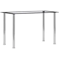 vidaXL Eettafel 120x60x75 cm gehard glas zwart en transparant