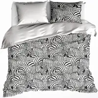 De Witte Lietaer Dekbedovertrek Zebra Cream Flanel-240 x 200 / 220 cm | Lits-Jumeaux