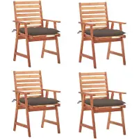 vidaXL Tuinstoelen, set van 4, met kussens, gemaakt van massief acaciahout