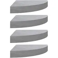 vidaXL Hoekwandschappen 4 st 35x35x3,8 cm MDF betongrijs