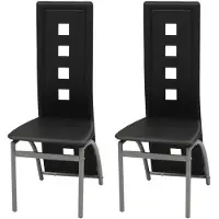 vidaXL Eetkamerstoelen kunstleer zwart 2 st online kopen