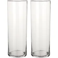 Mica Decorations 2x Ronde glazen cilinder vaas/vazen transparant 55 cm lang - Vazen