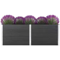 vidaXL Lit surélevé de jardin 250x100x91 cm WPC Gris49060