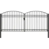 vidaXL Hekpoort ASSEN dubbele deur met gebogen bovenzijde staal 400x200 cm