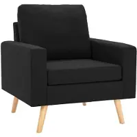 vidaXL Fauteuil stof zwart