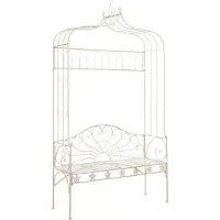 vidaXL Tuinbank 122 cm ijzer antiekwit