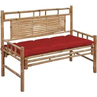 vidaXL Tuinbank met kussen, 120 cm, bamboe
