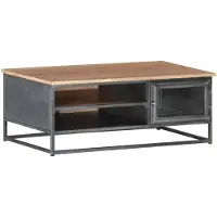 vidaXL Salontafel 90x50x35 cm massief acaciahout grijs