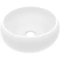 vidaXL Wastafel rond 40x15 cm keramiek matwit