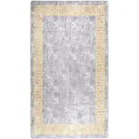 vidaXL Vloerkleed wasbaar 190x300 cm grijs