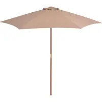 vidaXL Parasol met houten paal 270 cm taupe