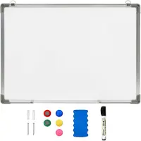 vidaXL Whiteboard magnetisch 70x50 cm staal wit
