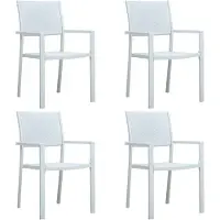 vidaXL Tuinstoel 4 st rattan-look kunststof wit