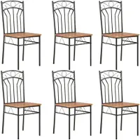 vidaXL Eetkamerstoelen 6 st MDF bruin