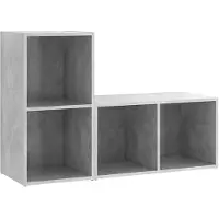 vidaXL Tv-meubelen 2 st 72x35x36,5 cm bewerkt hout betongrijs