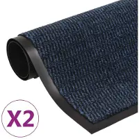 vidaXL Droogloopmatten 2 st rechthoekig getuft 80x120 cm blauw
