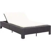 vidaXL Ligbed met kussen 2-persoons poly rattan zwart