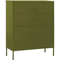 vidaXL Ladekast 80x35x101,5 cm staal olijfgroen