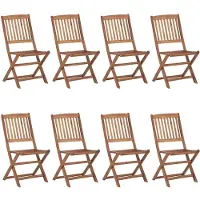 vidaXL Opklapbare stoelen, 8 stuks, van massief acaciahout