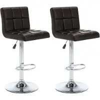 vidaXL Barstoelen 2 st kunstleer bruin