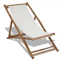 vidaXL inklapbare bamboe stoel met canvas