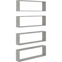 vidaXL Wandschappen kubus 4 st 100x15x30 cm bewerkt hout betongrijs