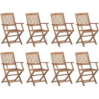 vidaXL Tuinstoelen 8 st inklapbaar massief acaciahout