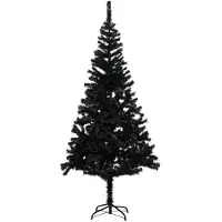 vidaXL Kunstkerstboom met standaard 240 cm PVC zwart