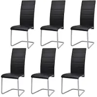 vidaXL Eetkamerstoelen zwevend met hoge leuning zwart 6 st online kopen