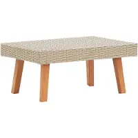 vidaXL Tuintafel poly rattan beige