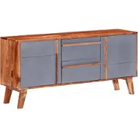vidaXL Dressoir 120x30x55 cm massief hout grijs