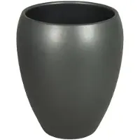 Floran Bloemen vaas/vazen bloempot antraciet van keramiek D16 x H19 cm - Vazen