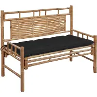 vidaXL Tuinbank met kussen 120 cm bamboe